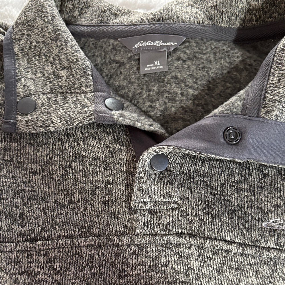 Eddie Bauer Men's Charcoal Zip-Up Sweater